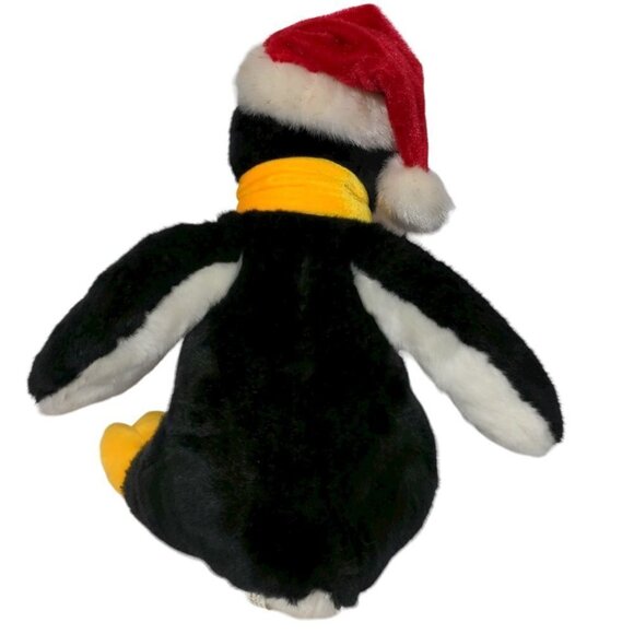 A Mart Penguin Santa Hat Scarf Jingle Bells Stuffed Animal - Picture 3 of 6